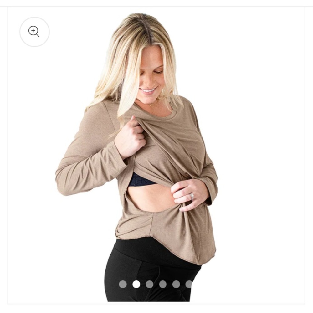 Kindred Bravely Nursing & Maternity Long Sleeve Shirt. Color Wheat. Size M.